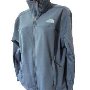 The North Face Womens Jacket Full Zip Blue Medium M Fleece Softshell‎ Coat